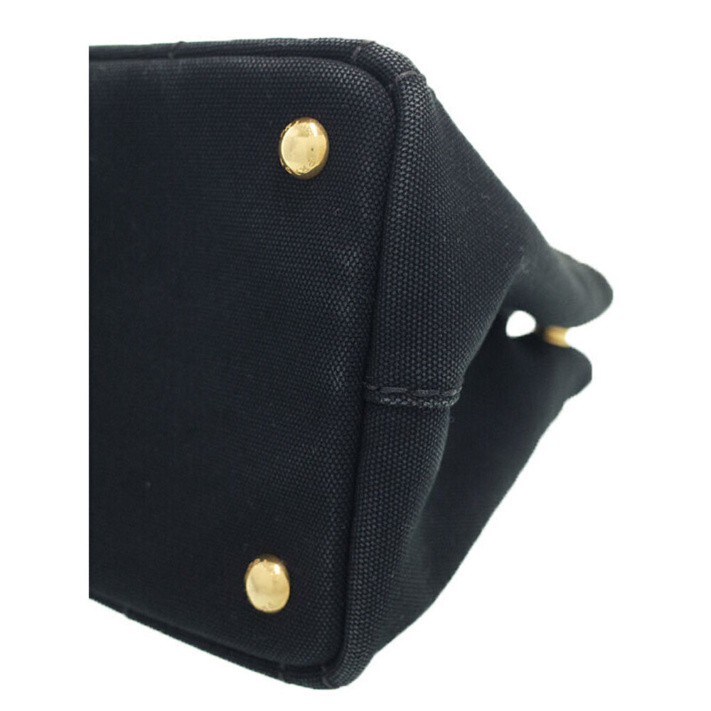 Prada Canapa 2way Tote Bag Canvas Black - Picture 9 of 9